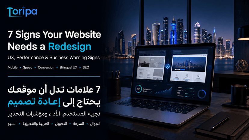 7 علامات تدل أن موقع شركتك في قطر يحتاج إلى إعادة تصميم