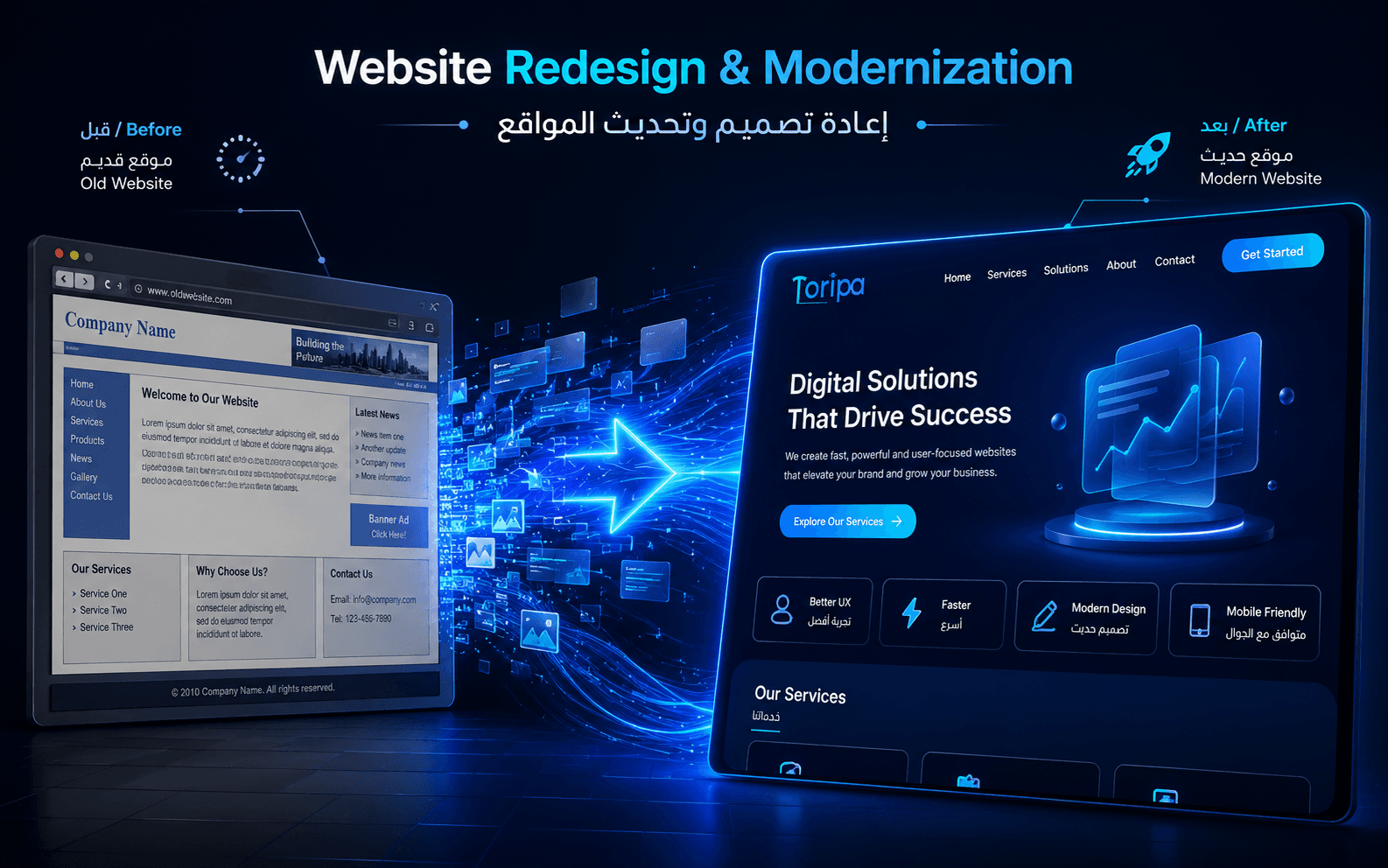 إعادة تصميم وتحديث المواقع